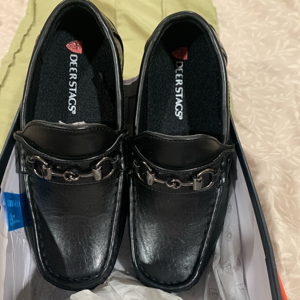Deer Stags Black dress shoe sz12 loafer style new